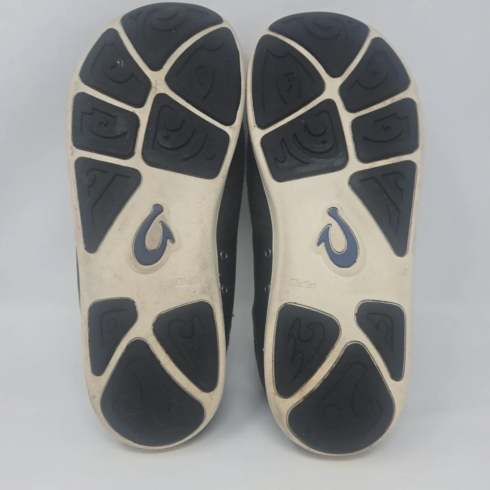 OluKai Nohea Moku Hulu Boat‎ Shoes Mens Size 11 Wool Charcoal Slip On Comfort